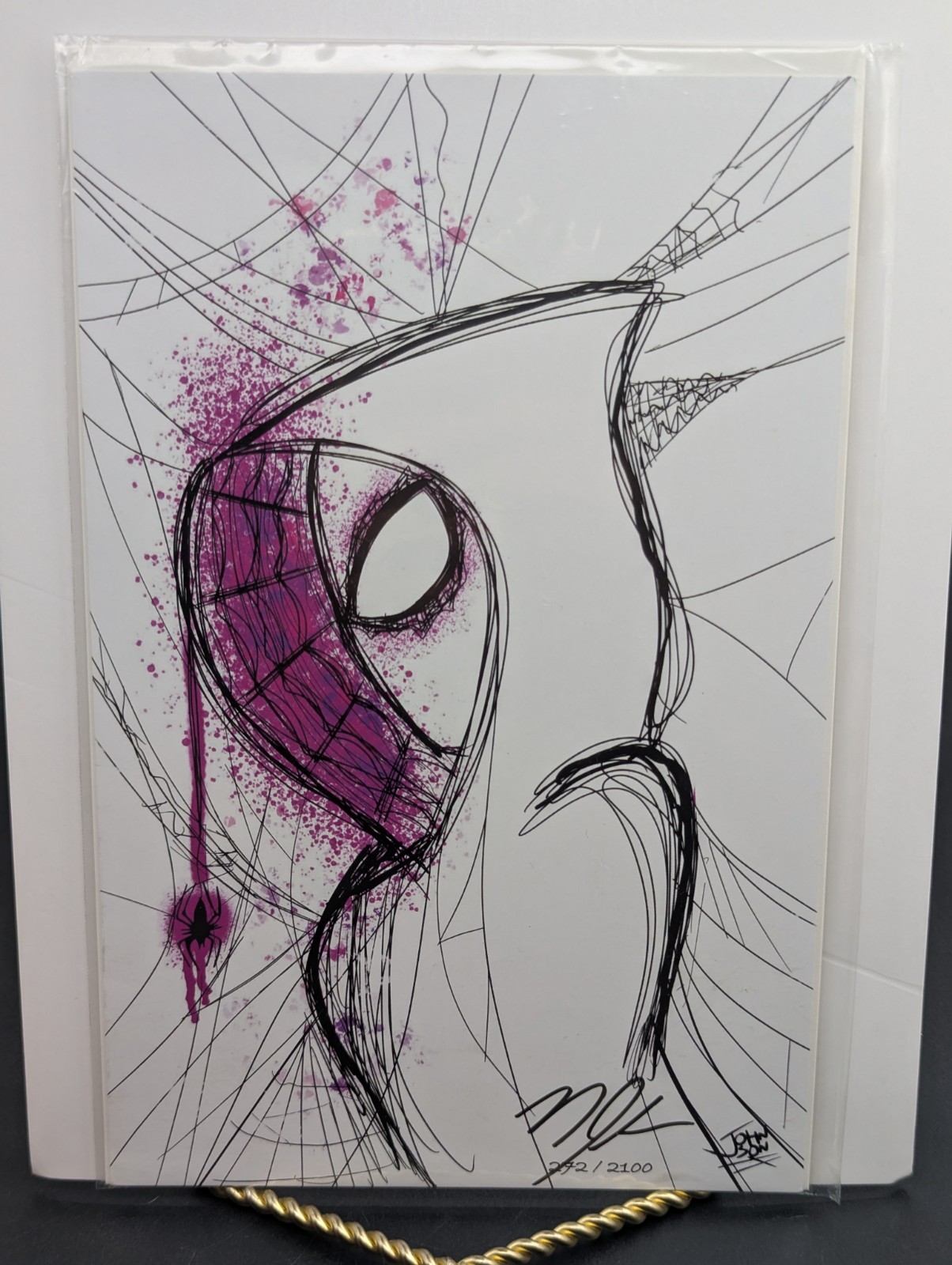 COA Signed Spider-Gwen Webhead Homage by Nate Johnson Virgin Print NM/NM+ COA Signed Spider-Gwen Webhead Homage by Nate Johnson Virgin Print NM/NM+