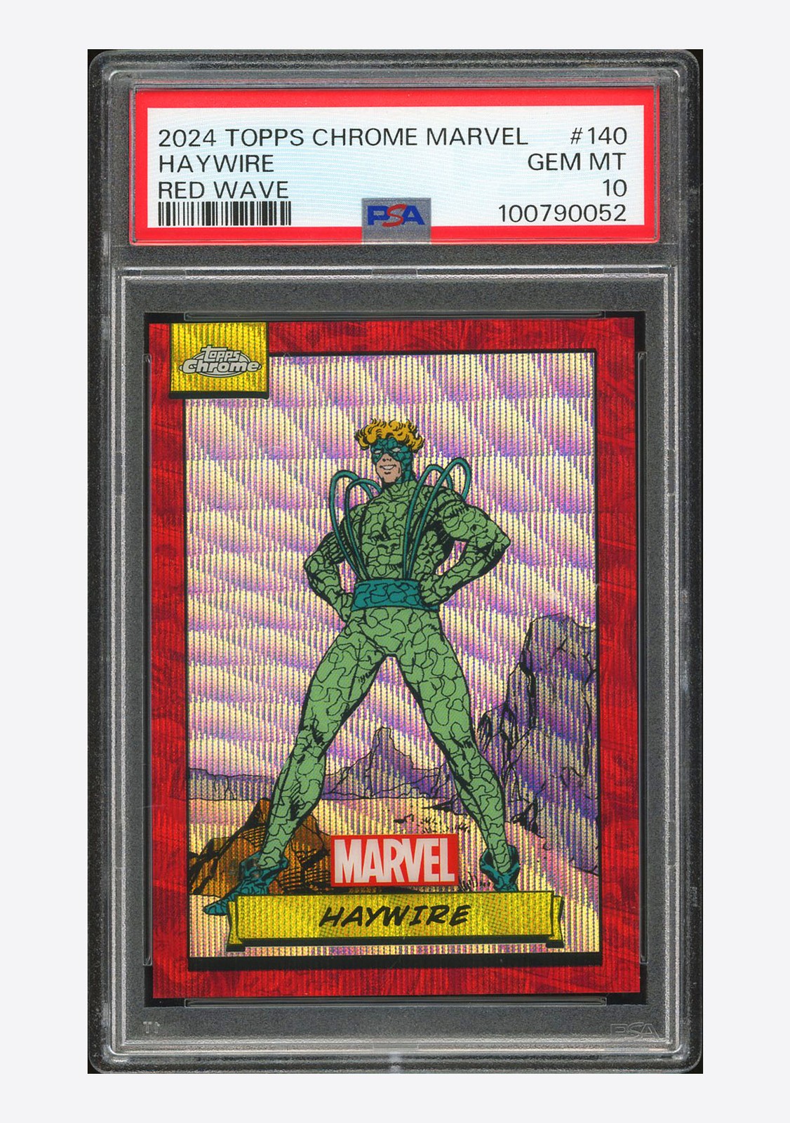 2024 Topps Chrome Marvel PSA 10 Haywire Base Red Wave 4/5 #140
