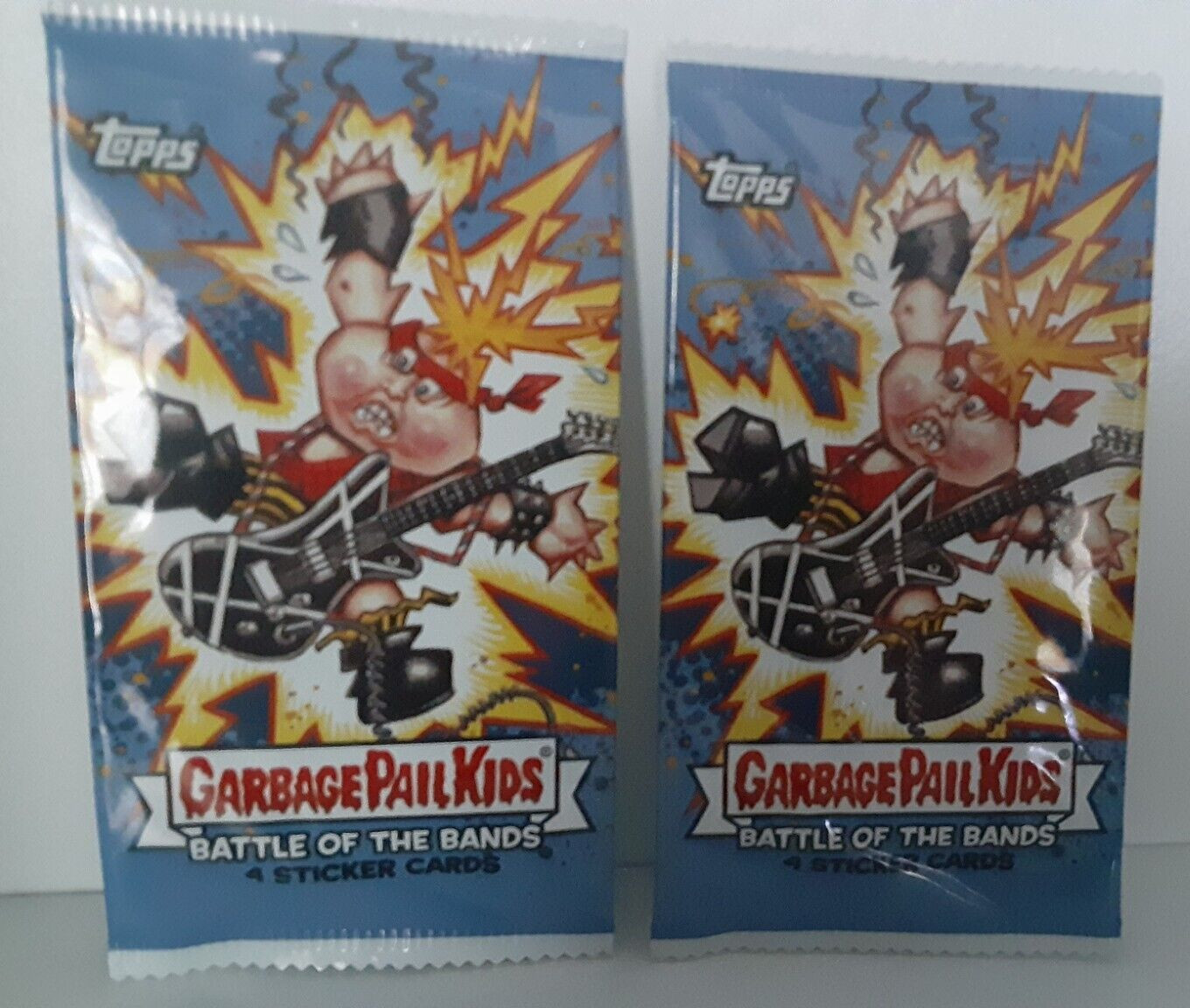 2-pack lot 2017 Garbage Pail Kids BATTLE OF THE BANDS 4 cards per pack 2-pack lot 2017 Garbage Pail Kids BATTLE OF THE BANDS 4 cards per pack