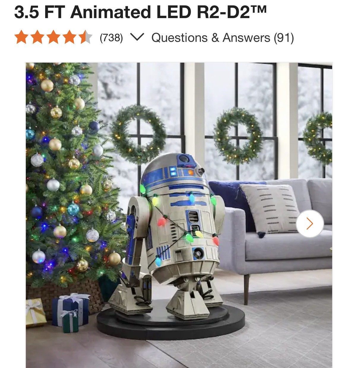 NEW Star Wars R2-D2 3.5FT Near Life-Size Animatronic LED Motion Sound Home Depot NEW Star Wars R2-D2 3.5FT Near Life-Size Animatronic LED Motion Sound Home Depot