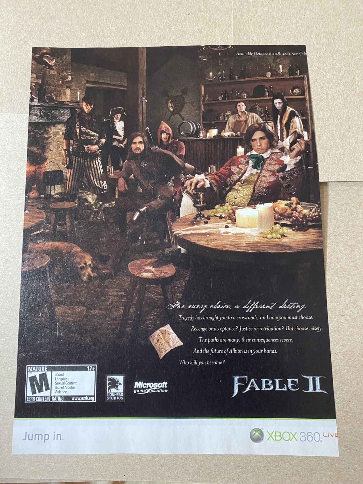2008 Fable II Xbox 360 Lionhead Studios Microsoft Vintage Game Print Ad/Poster A