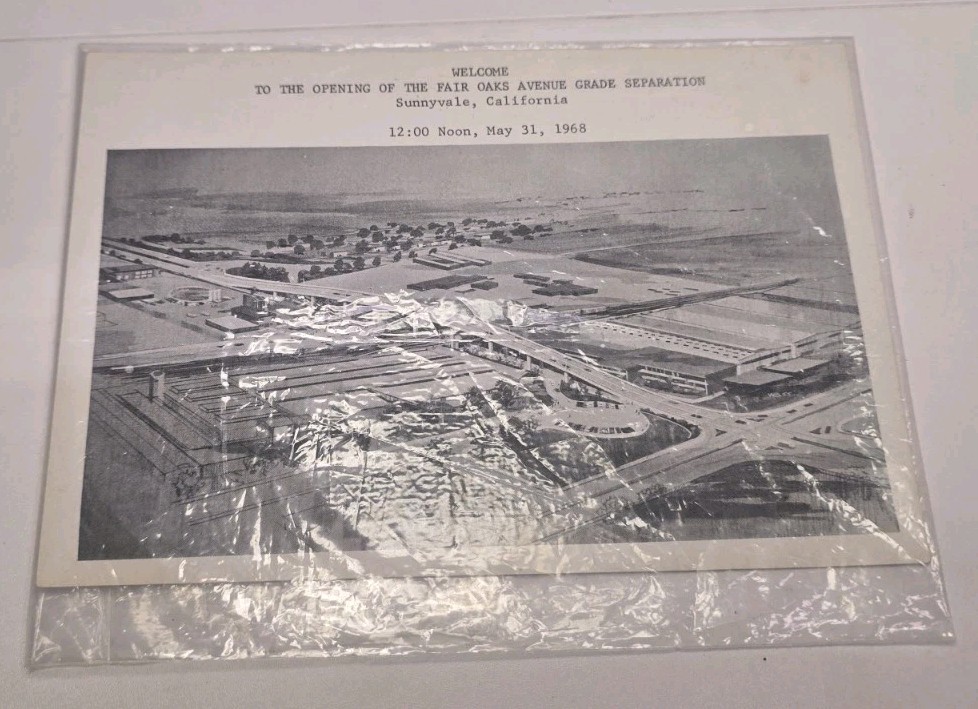 Vintage 1968 Sunnyvale CA Fair Oaks Grade Separation Dedication Program Ephemera