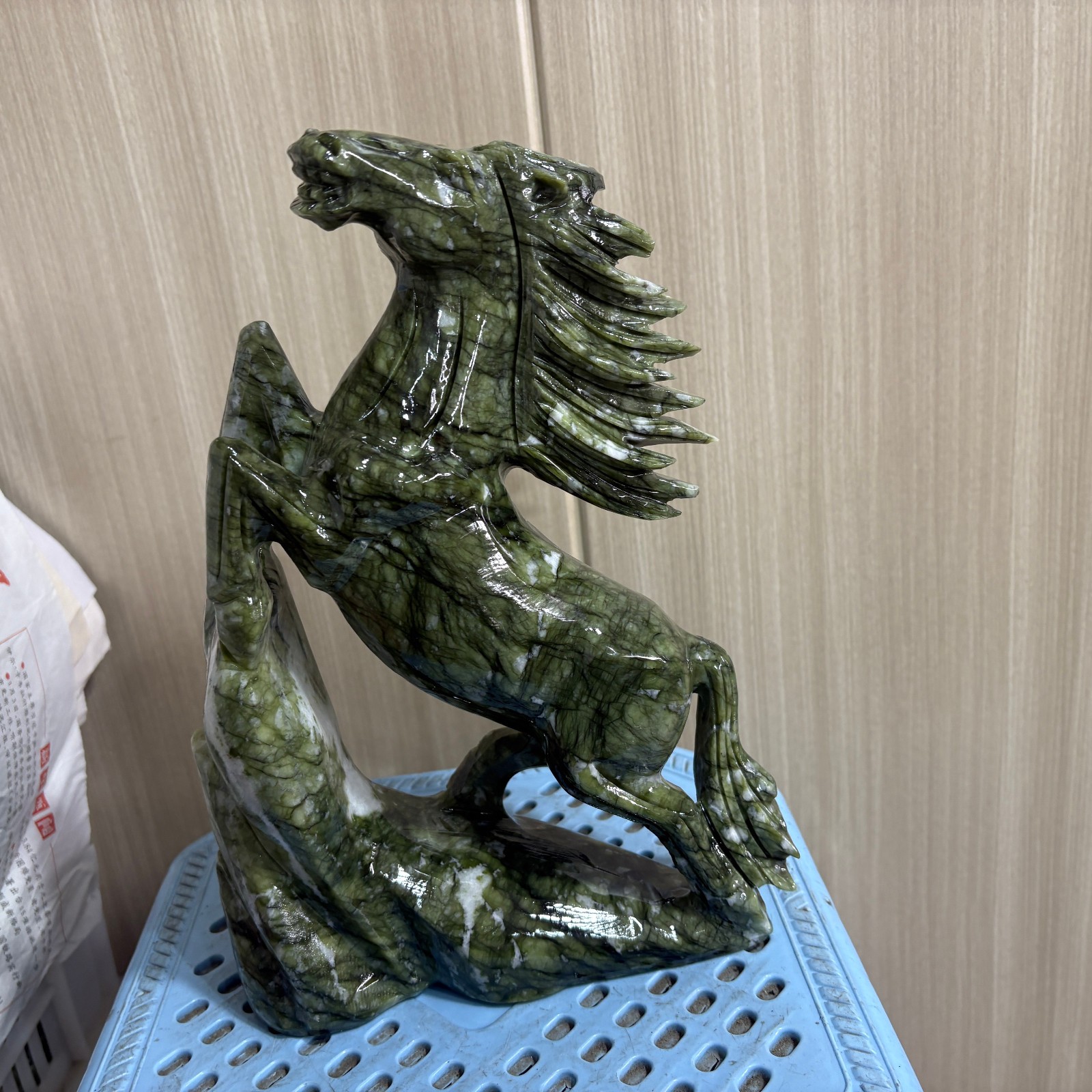 1PC Natural Xiuyan jade Quartz Carved horse's head skull Crystal healing decor 1PC Natural Xiuyan jade Quartz Carved horse's head skull Crystal healing decor
