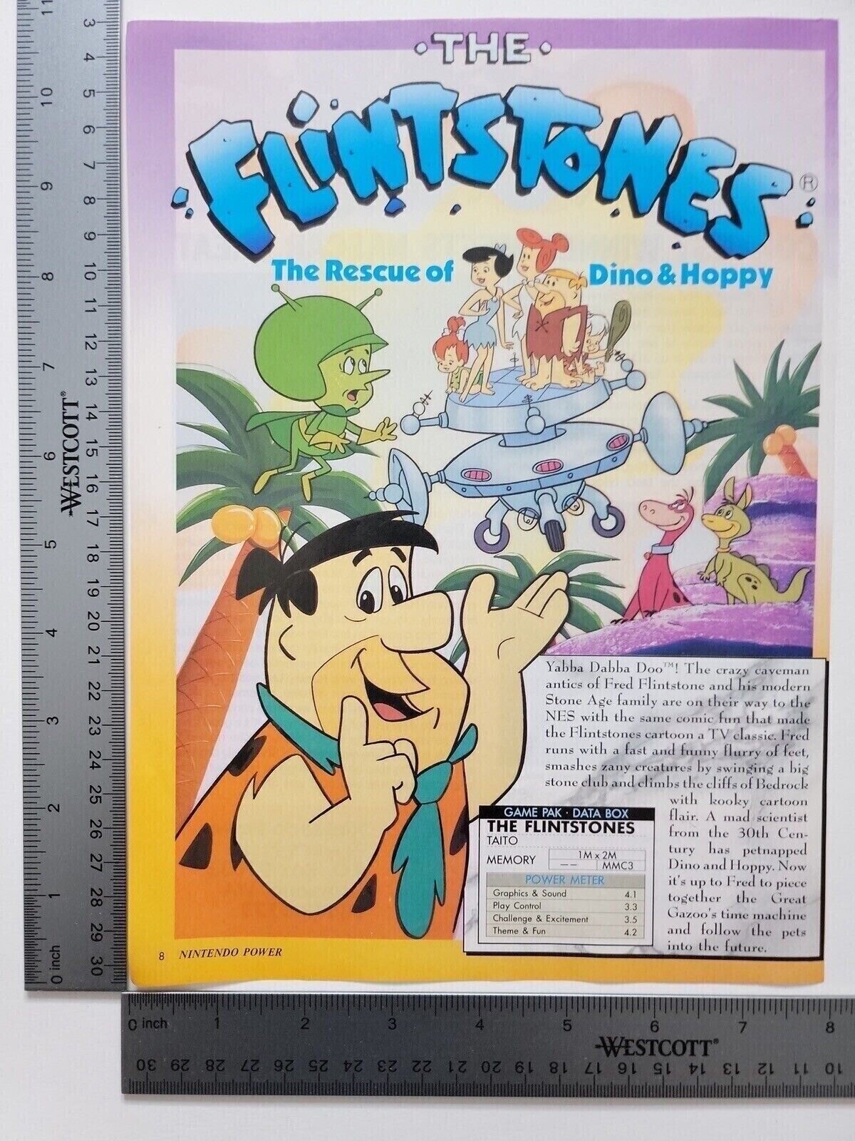 Flintstones Rescue Dino Hoppy Original Print Ad / Poster Game Gift Art Flintstones Rescue Dino Hoppy Original Print Ad / Poster Game Gift Art