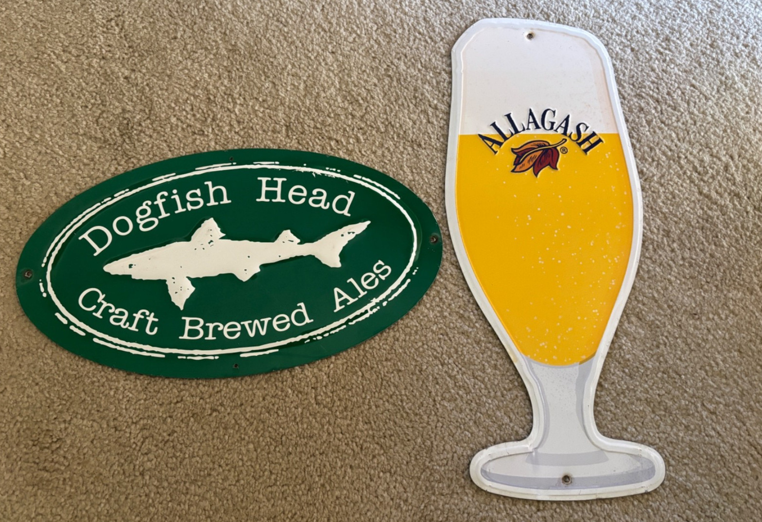 Allagash Beer Ale From Maine Dogfish Head Tin Tacker Beer Signs Lot Shark Allagash Beer Ale From Maine Dogfish Head Tin Tacker Beer Signs Lot Shark