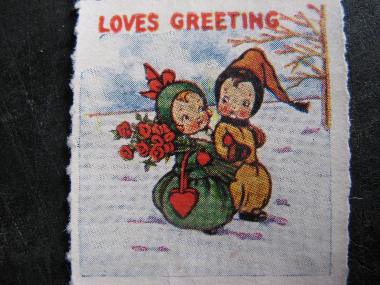 c1918 GRACE DRAYTON 'Cinderella' Stamp VALENTINES DAY 'LOVES GREETING' OLD RARE c1918 GRACE DRAYTON 'Cinderella' Stamp VALENTINES DAY 'LOVES GREETING' OLD RARE