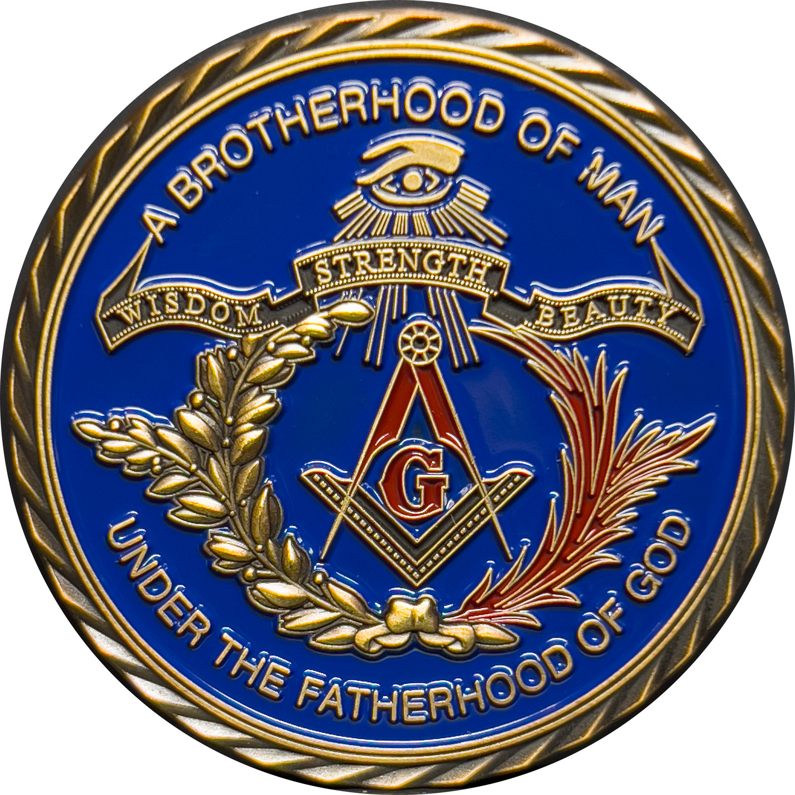 GL8-002 Masonic Illuminati FreeMason Lodge secret freemasonry challenge coin