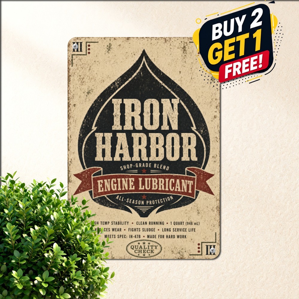 Vintage Industrial Motor Oil Tin Sign 8x12 Spade Crest Auto Garage Plaque Vintage Industrial Motor Oil Tin Sign 8x12 Spade Crest Auto Garage Plaque