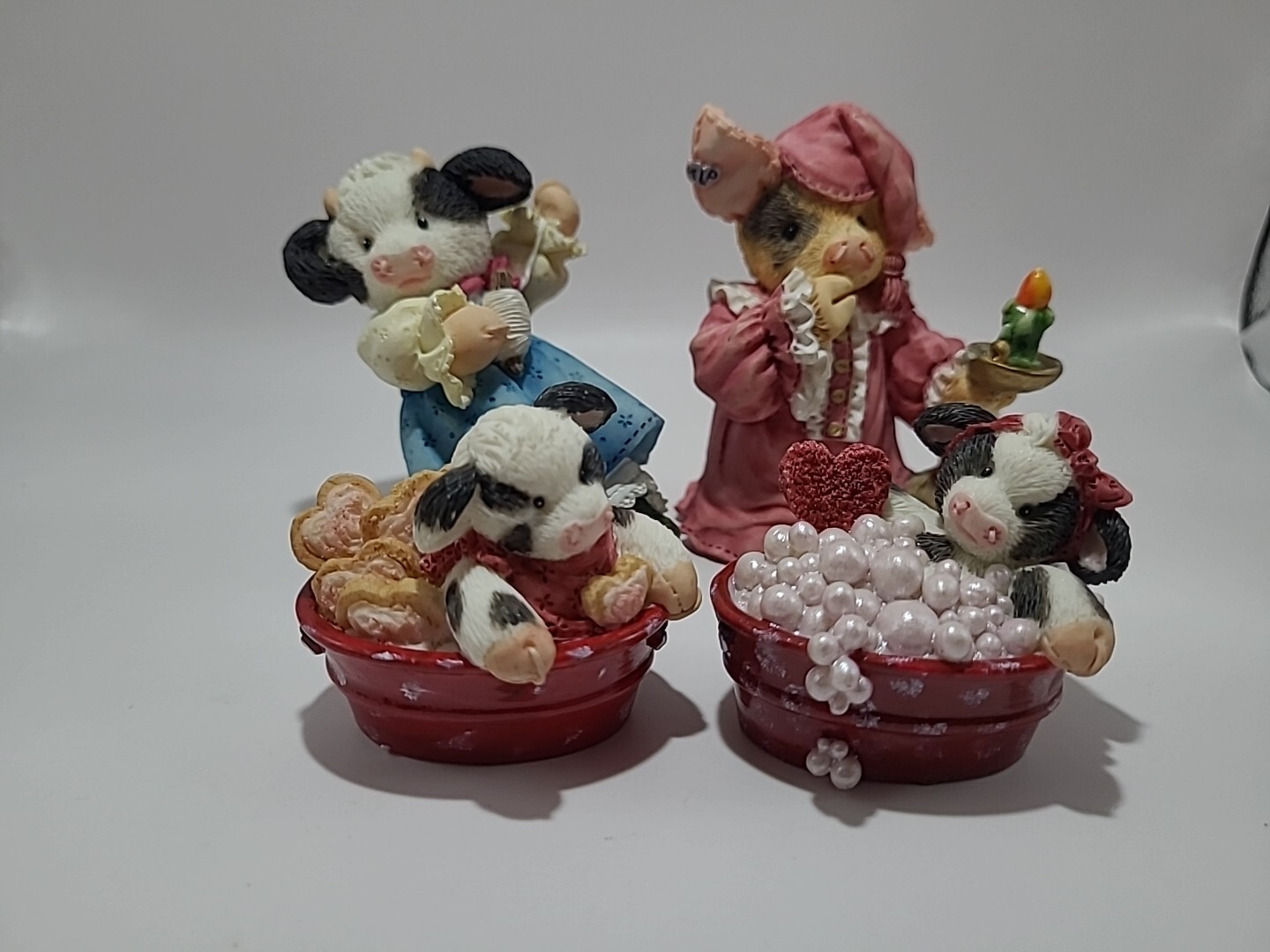 Vintage 90s Enesco Mary Moos Collectible Figures Lot Bubbling Over With Love Vintage 90s Enesco Mary Moos Collectible Figures Lot Bubbling Over With Love