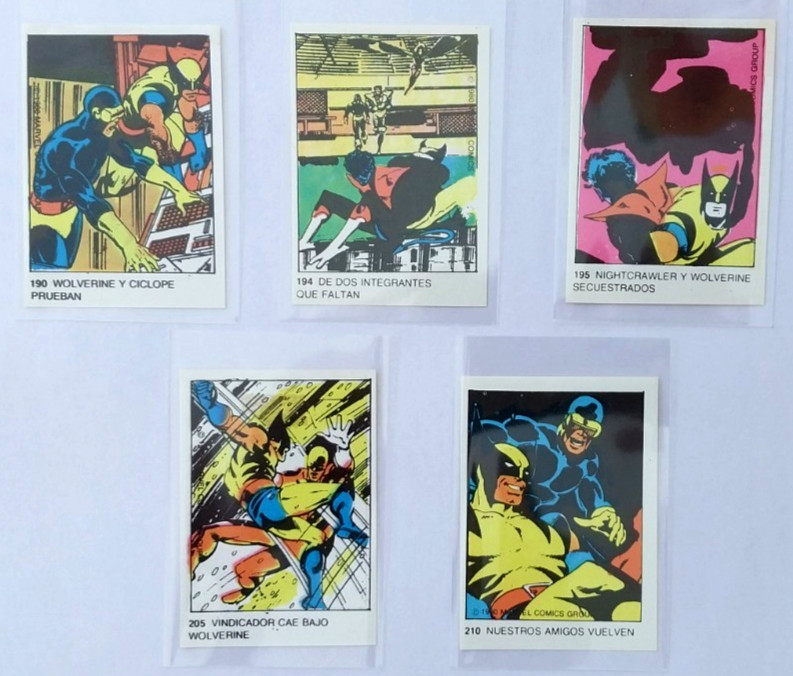 1980 Marvel Terrabusi Wolverine X-Men Set 5 Ultra Figus Argentina Blank Backs 1980 Marvel Terrabusi Wolverine X-Men Set 5 Ultra Figus Argentina Blank Backs