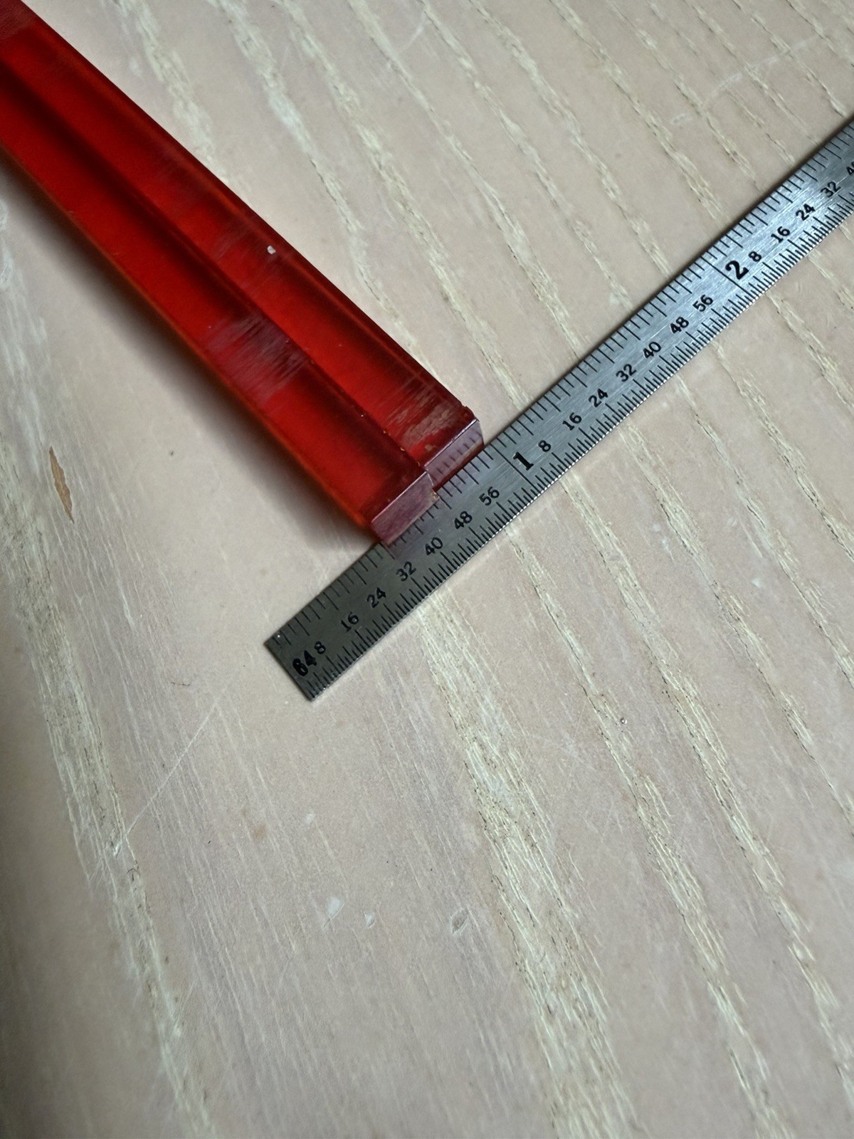 Vintage Square Bakelite Rods Red Clear 6” X 7MM / 14.7 gms Vintage Square Bakelite Rods Red Clear 6” X 7MM / 14.7 gms
