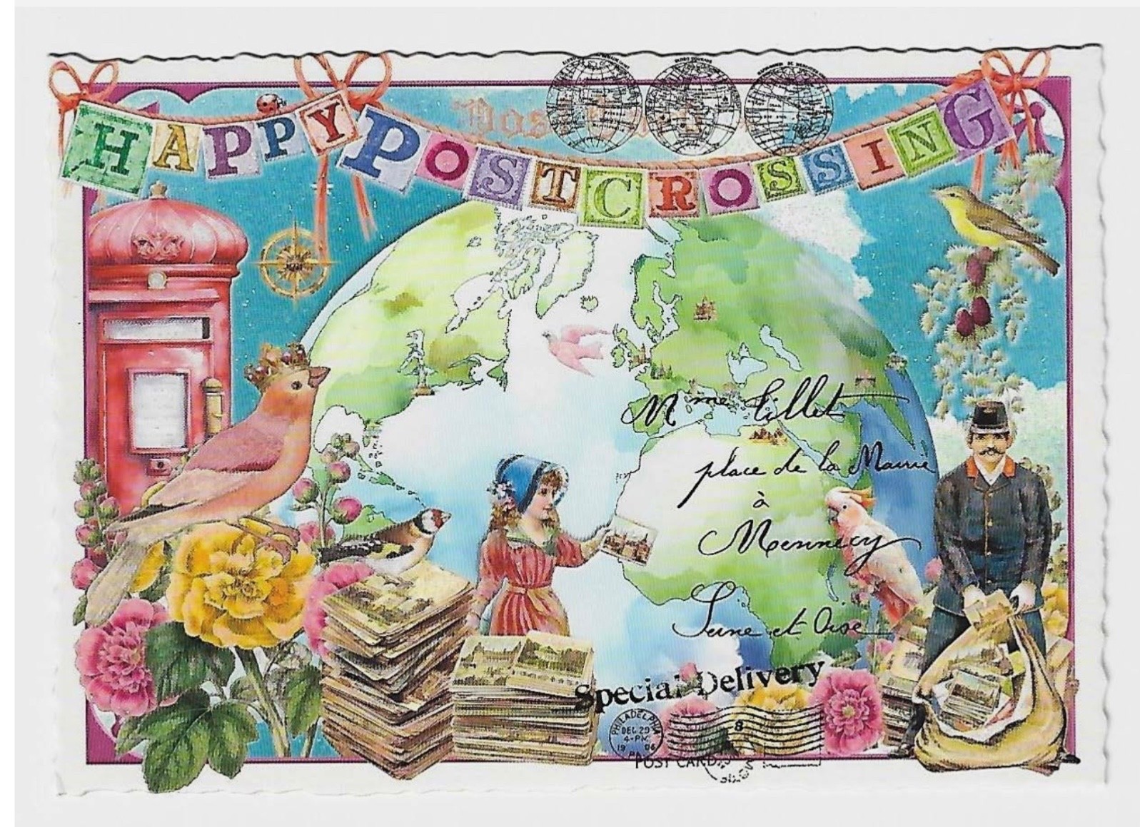 Postcard Glitter Edition Tausendschoen Happy Postcrossing New Postcard Glitter Edition Tausendschoen Happy Postcrossing New