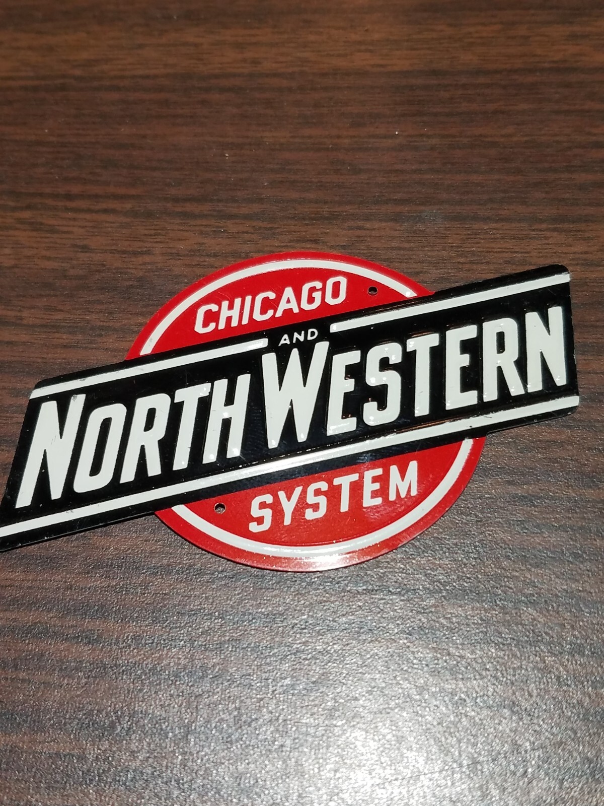 Chicago and North Western System metal placard Chicago and North Western System metal placard
