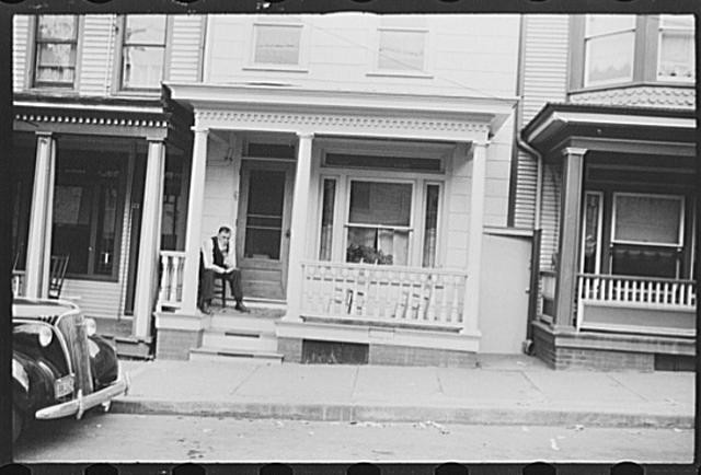 Photo:Shenandoah Pennsylvania 1930s Porch House Man Sitting Farm Security Photo:Shenandoah Pennsylvania 1930s Porch House Man Sitting Farm Security
