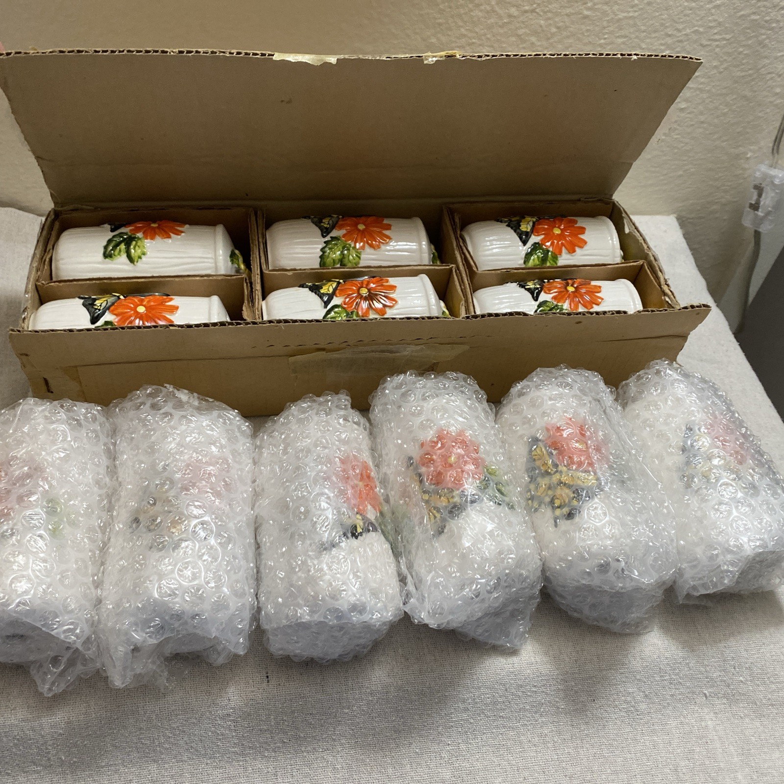 VTG Sears Roebuck 1970s Butterfly Spice Jars (12) NOS Unused Japan Made