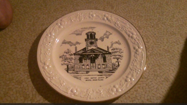 Vintage First Baptist Church Bristol Rhode Island Bone China Decorative Plate Vintage First Baptist Church Bristol Rhode Island Bone China Decorative Plate