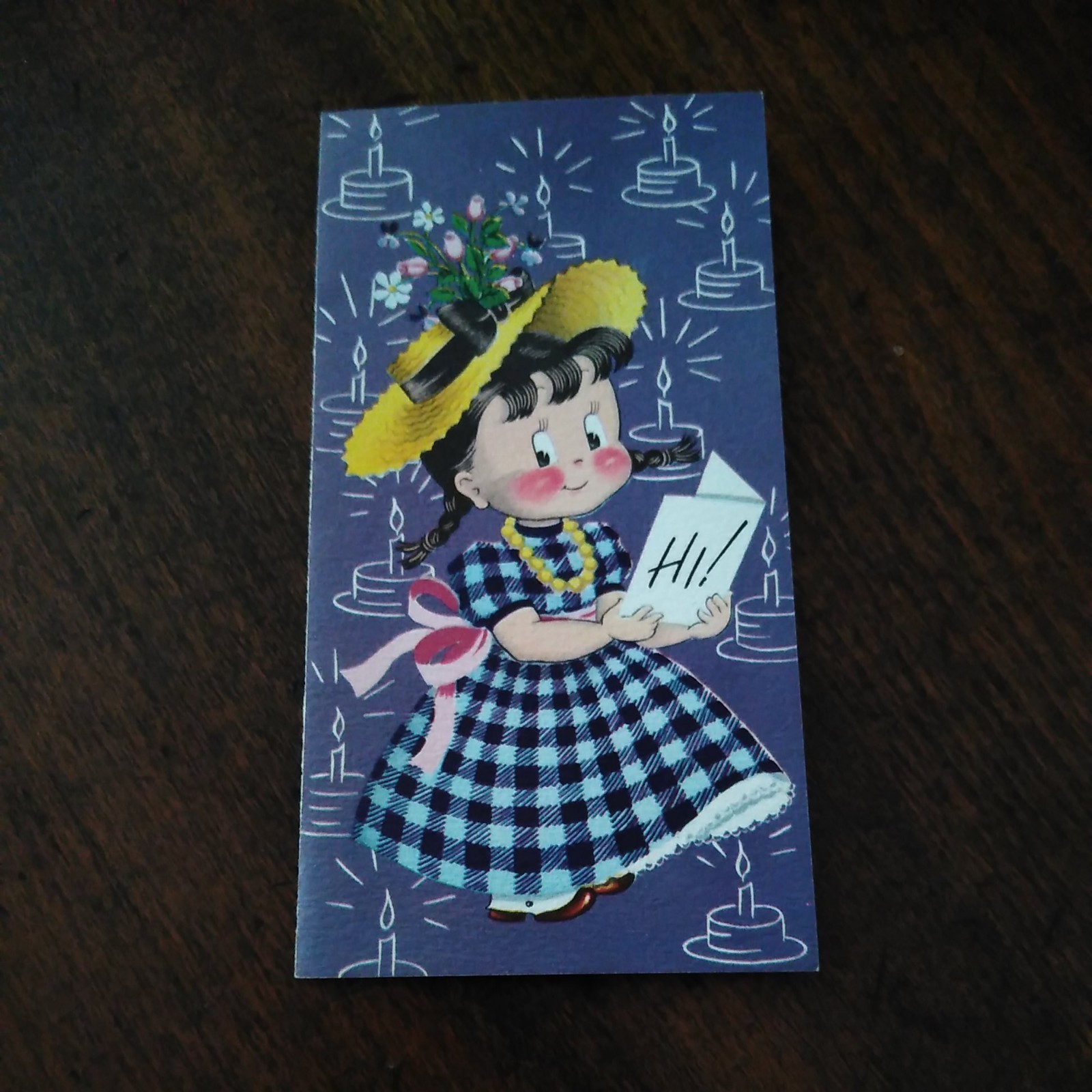 Vintage mid century Norcross Susie Q Birthday Greeting Card Girl Used 6.25x3.25 Vintage mid century Norcross Susie Q Birthday Greeting Card Girl Used 6.25x3.25