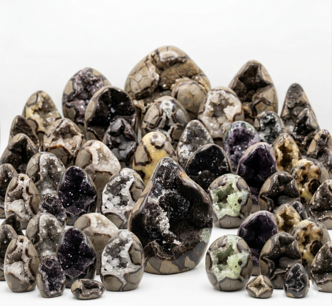 10KG (22 lb) Premium Septarian Freeforms Geode Bulk Lot. 10KG (22 lb) Premium Septarian Freeforms Geode Bulk Lot.