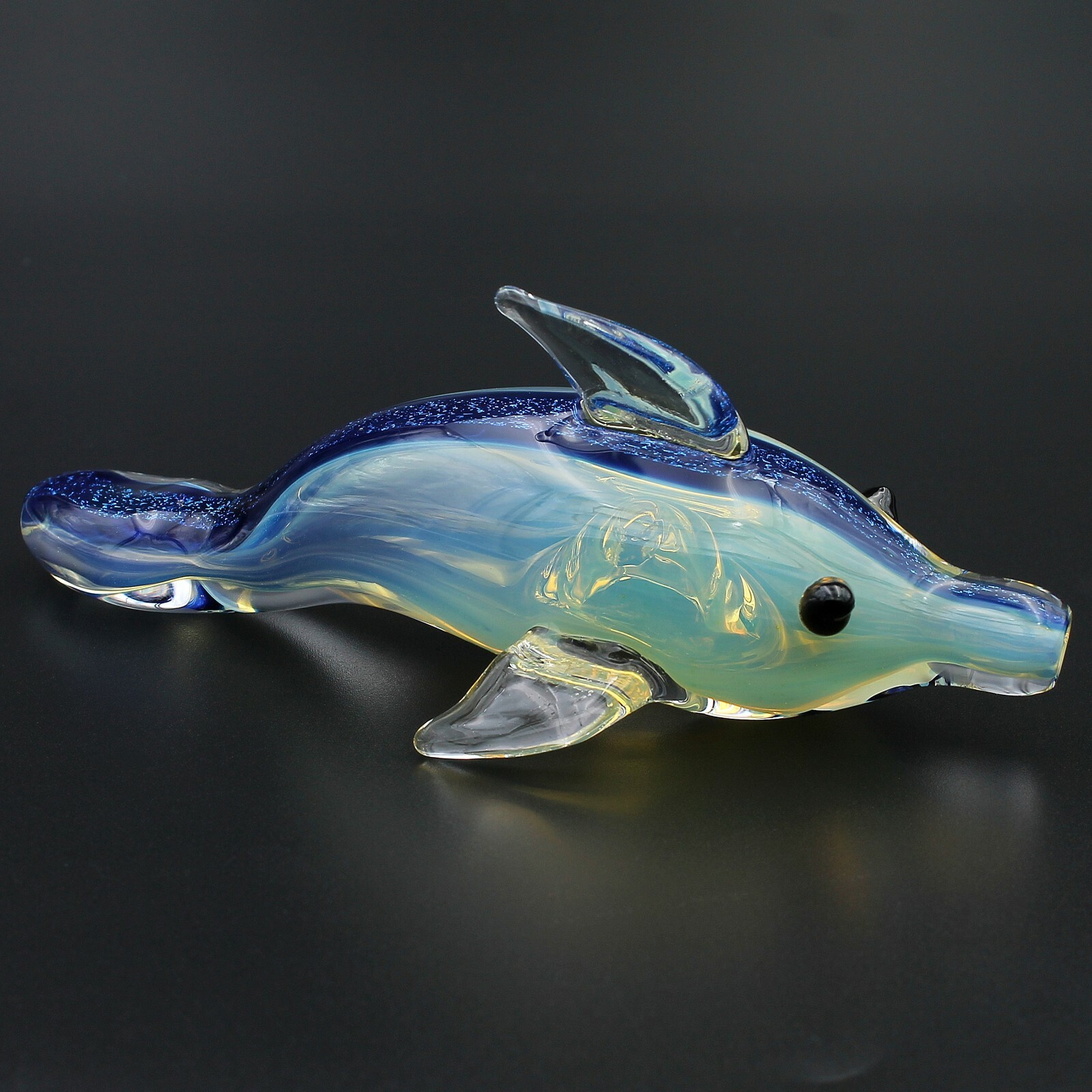 5" Glass Smoking Pipe "Dolphin" Fumed Glittery Tobacco Cute Blue Pipes Twinkling 5" Glass Smoking Pipe "Dolphin" Fumed Glittery Tobacco Cute Blue Pipes Twinkling