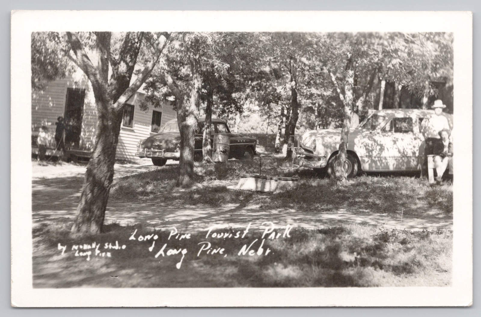 Vintage Long Pine, NE Postcard Real Photo Tourist Park 1954 Cars People RPPC Vintage Long Pine, NE Postcard Real Photo Tourist Park 1954 Cars People RPPC