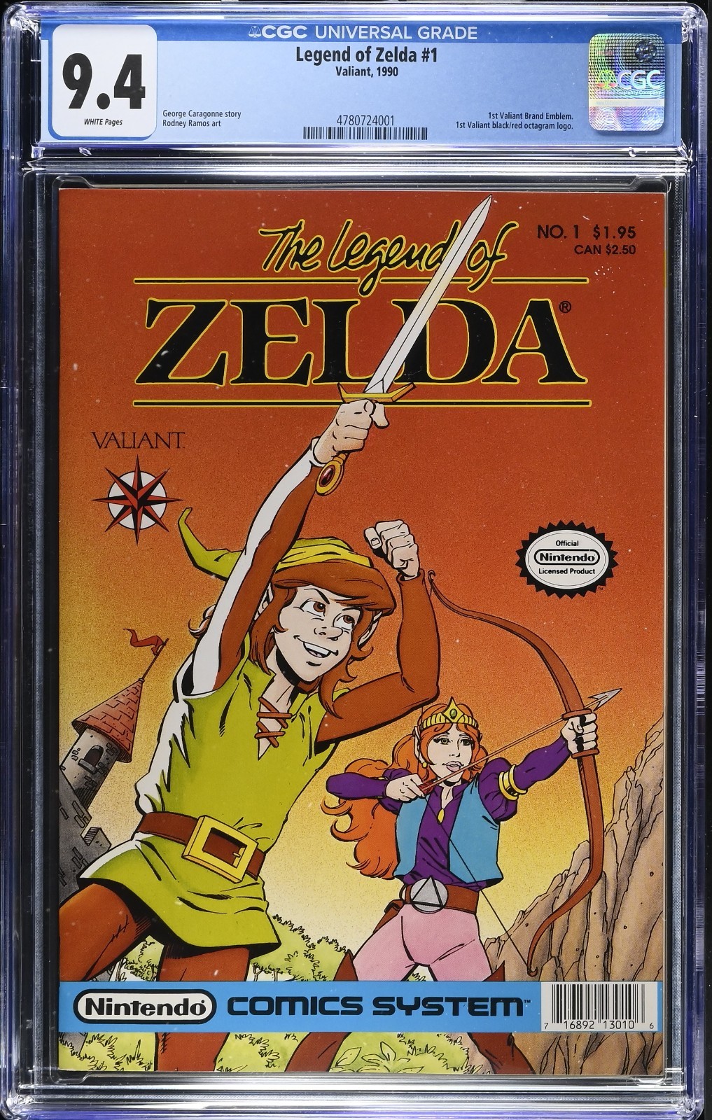 Legend of Zelda #1 CGC 9.4 1st Print Live Action Movie Nintendo Valiant 1990 Legend of Zelda #1 CGC 9.4 1st Print Live Action Movie Nintendo Valiant 1990