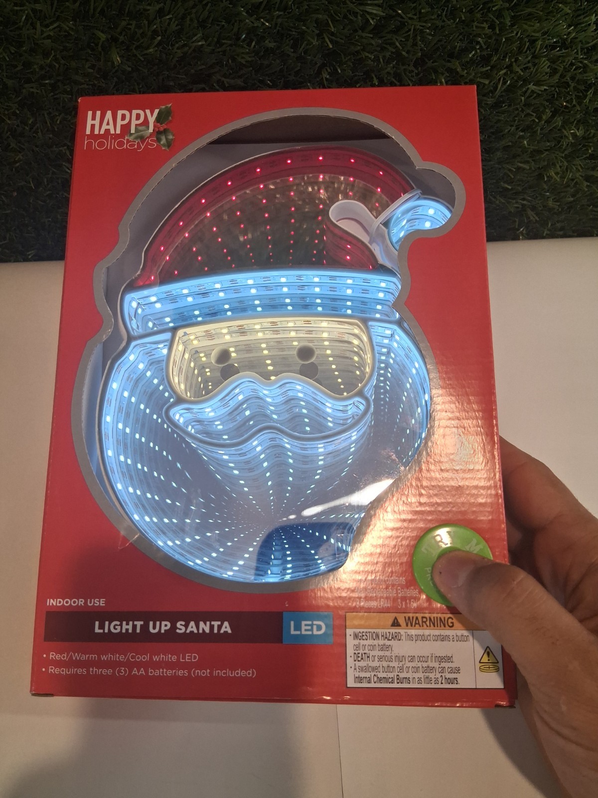 LED Infinity Mirror Santa Claus Light Up Christmas Decoration Happy Holidays LED Infinity Mirror Santa Claus Light Up Christmas Decoration Happy Holidays