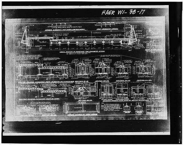 Photo:1929 Concrete Construction Blueprint HAER WI-38-17 Technical Drawing Photo:1929 Concrete Construction Blueprint HAER WI-38-17 Technical Drawing