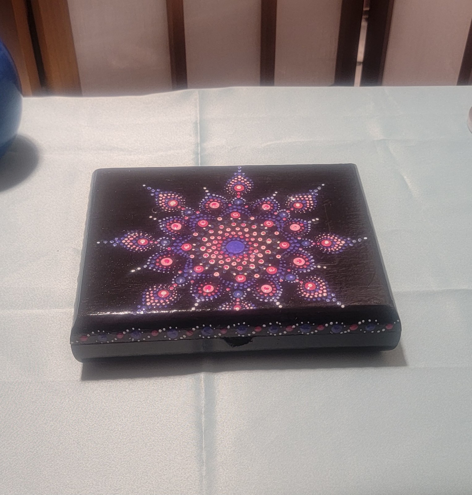 Decorative Hand Painted Wooden Trinket Box