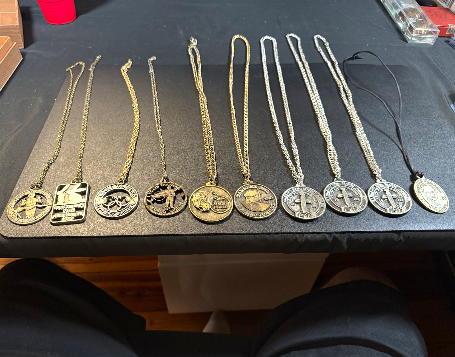 Lot of 10 Vintage Tannen’s Magic Jubilee Medallion Necklaces 1982-1998