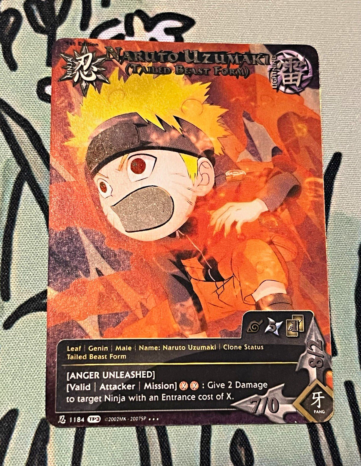 Foil Super Rare Chibi Naruto Uzumaki Tailed Beast Form 1184 Anger Unleashed TP3 Foil Super Rare Chibi Naruto Uzumaki Tailed Beast Form 1184 Anger Unleashed TP3