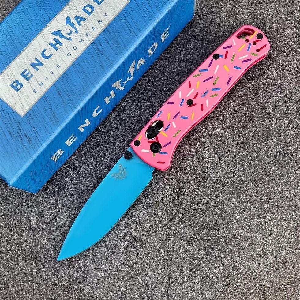 Benchmade 535 Bugout Donut Sprinkle Pink Blue S30V AXIS Lock Custom EDC Knife