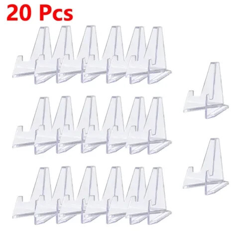 * 20 DISPLAY EASEL STANDS To Display Graded Or Challenge Coins CLEAR ACRYLIC * 20 DISPLAY EASEL STANDS To Display Graded Or Challenge Coins CLEAR ACRYLIC