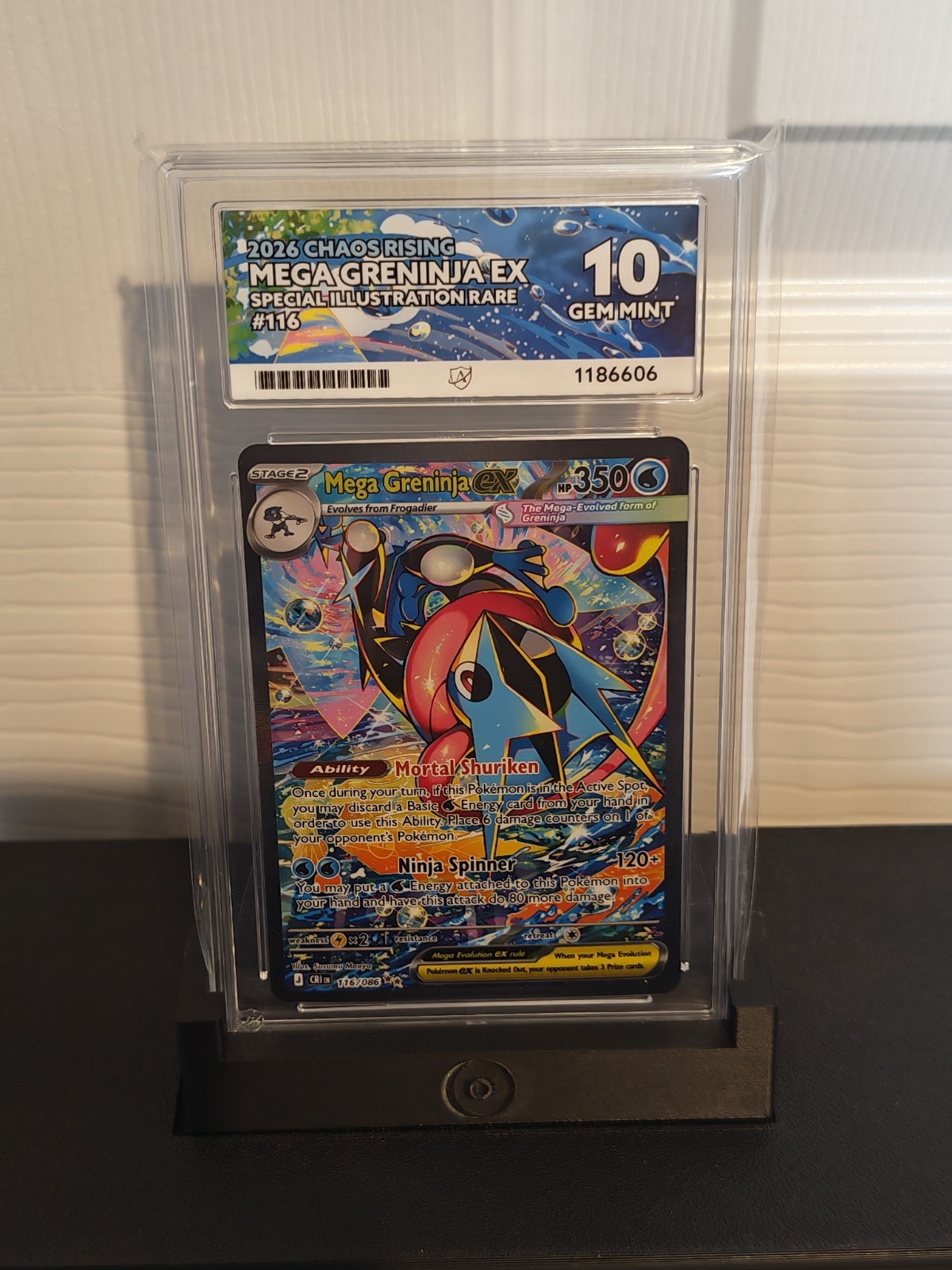 Pokémon TCG Mega Greninja EX 116/086 Chaos Rising SIR Full Art Foil ACE 10 Pokémon TCG Mega Greninja EX 116/086 Chaos Rising SIR Full Art Foil ACE 10