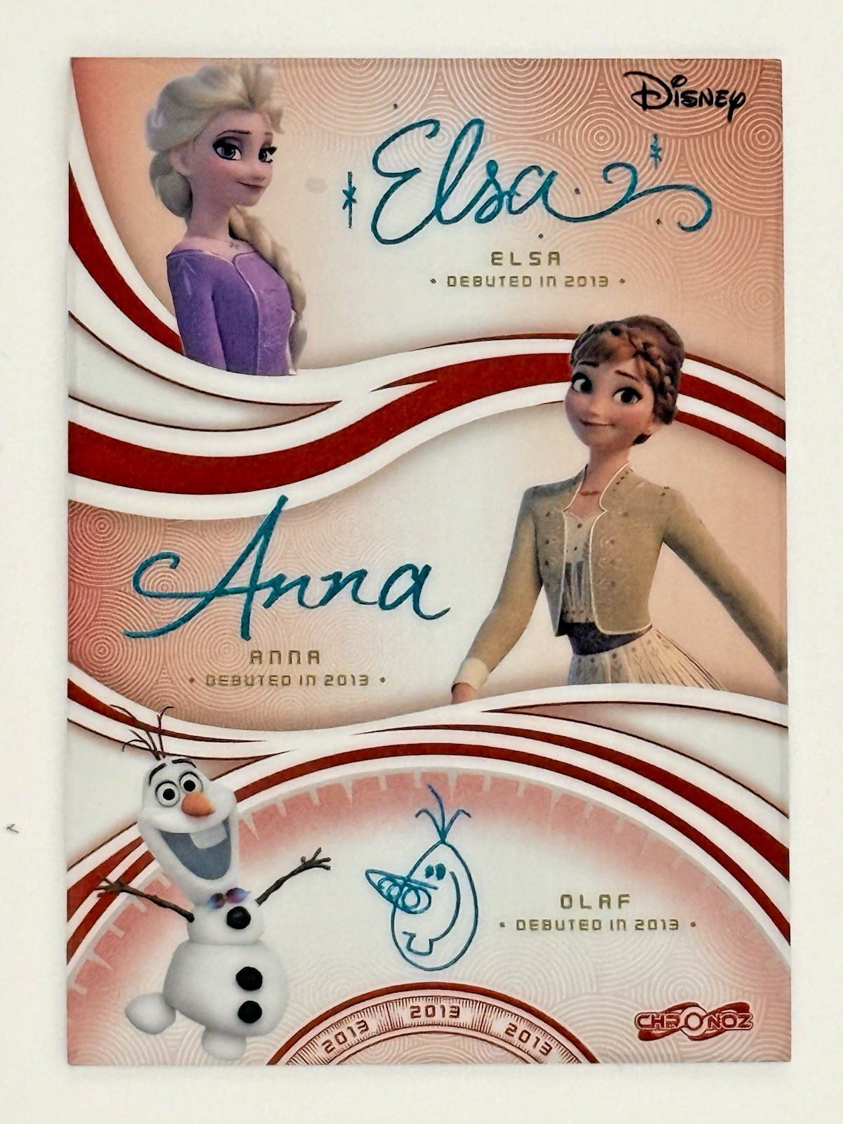 2026 CardFun Disney ChronoZ- Elsa, Anna, & Olaf- Frozen- Triple Script Auto- 5/5 2026 CardFun Disney ChronoZ- Elsa, Anna, & Olaf- Frozen- Triple Script Auto- 5/5