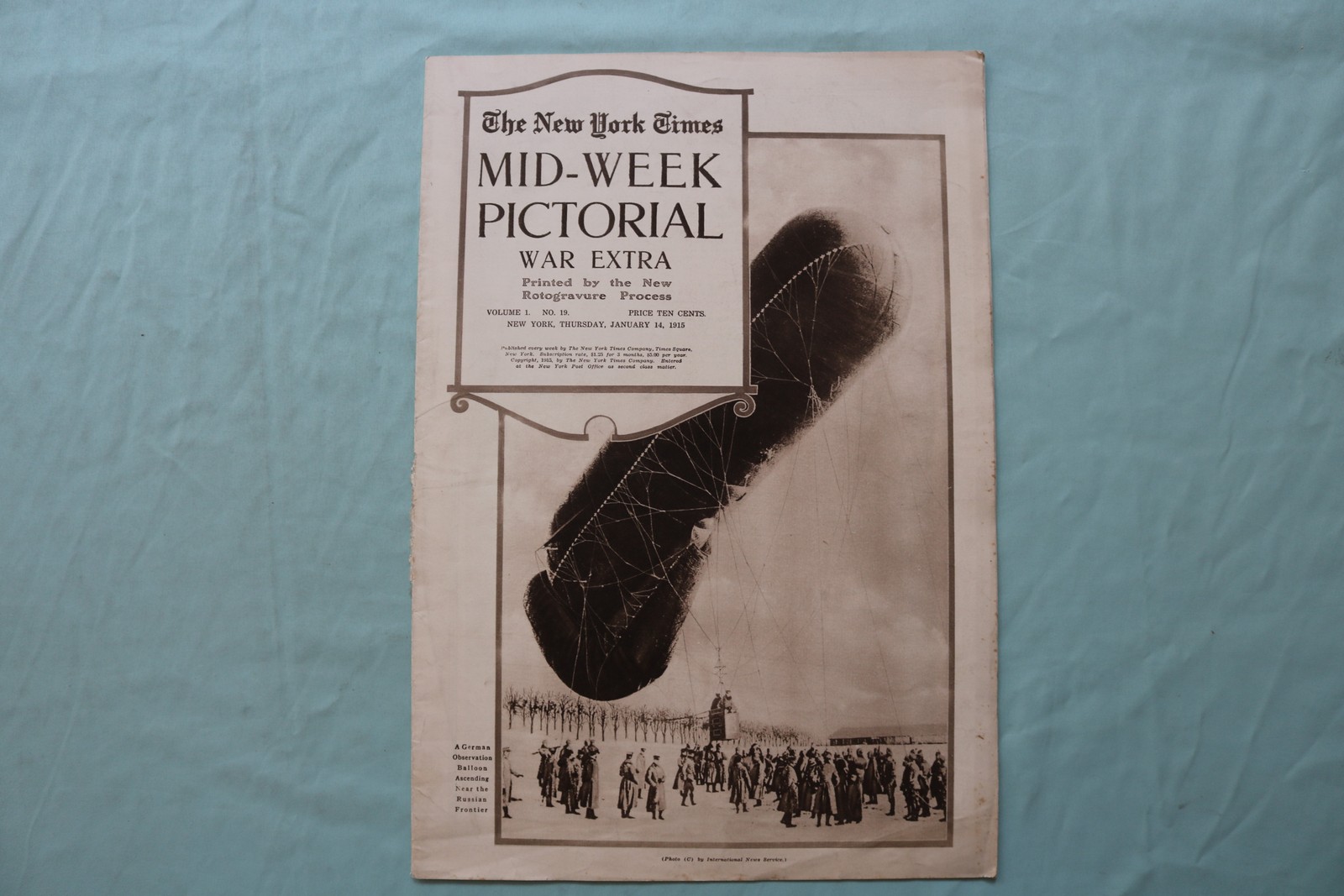 1915 JAN 14 NEW YORK TIMES MID-WEEK PICTORIAL WAR EXTRA- GERMAN BALLOON -NP 9124 1915 JAN 14 NEW YORK TIMES MID-WEEK PICTORIAL WAR EXTRA- GERMAN BALLOON -NP 9124
