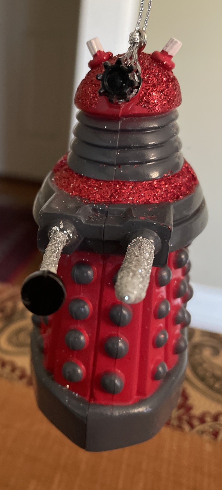 New Kurt Adler Doctor Who Dalek Blow Mold Glitter Christmas Hanging Ornament 4”
