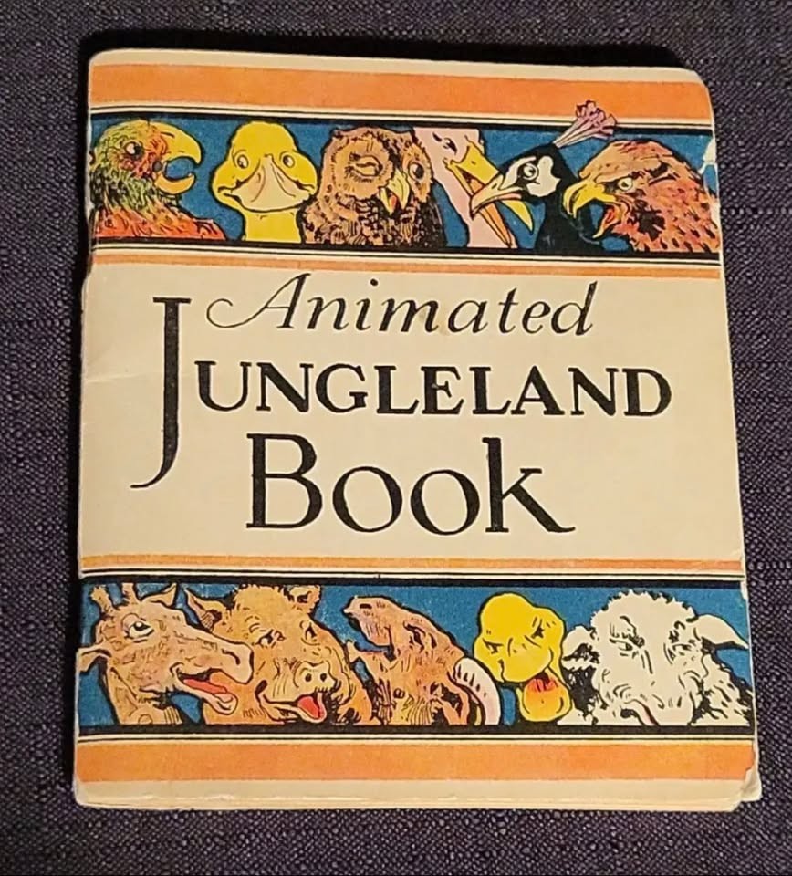RARE 1928 Cracker Jack Animated Jungleland Book Advertising Premium Toy Vtg RARE 1928 Cracker Jack Animated Jungleland Book Advertising Premium Toy Vtg