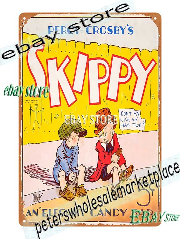 1931 Skippy Candy Bar Box Poster Tin Sign pop shop office decor 1931 Skippy Candy Bar Box Poster Tin Sign pop shop office decor