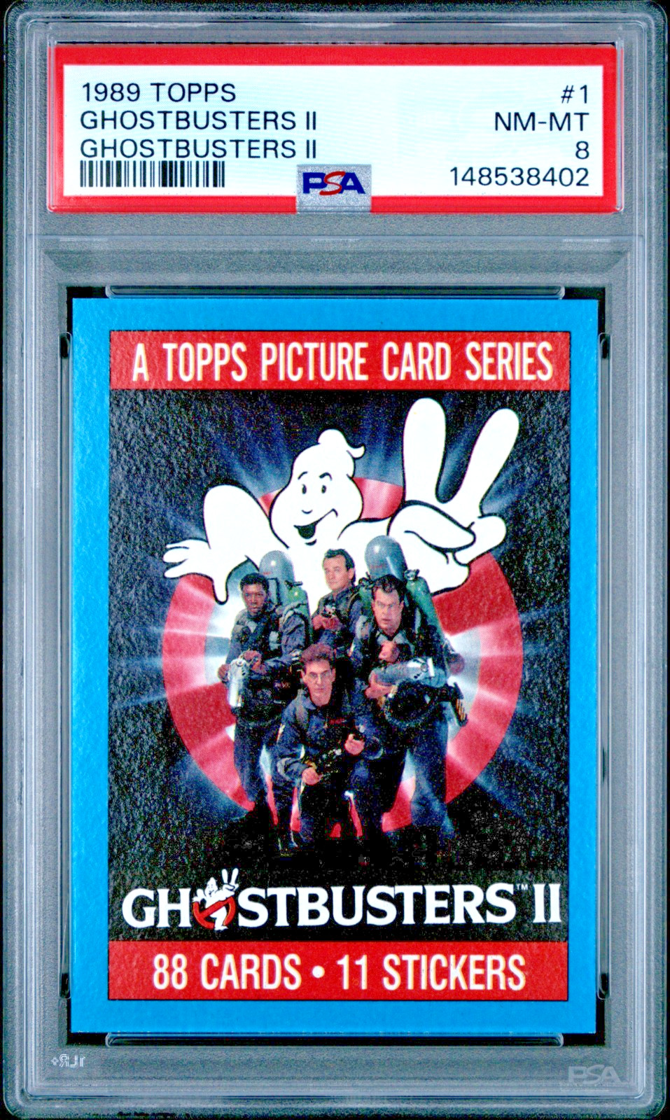 1989 Topps Ghostbusters II #1 PSA 8 Movie Title Poster Card Low Pop Very RARE