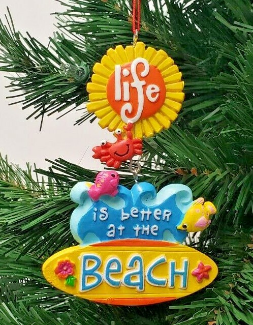 LIFE IS BETTER BEACH RESIN SIGN ORNAMENT 4.25˝ (16572) LIFE IS BETTER BEACH RESIN SIGN ORNAMENT 4.25˝ (16572)