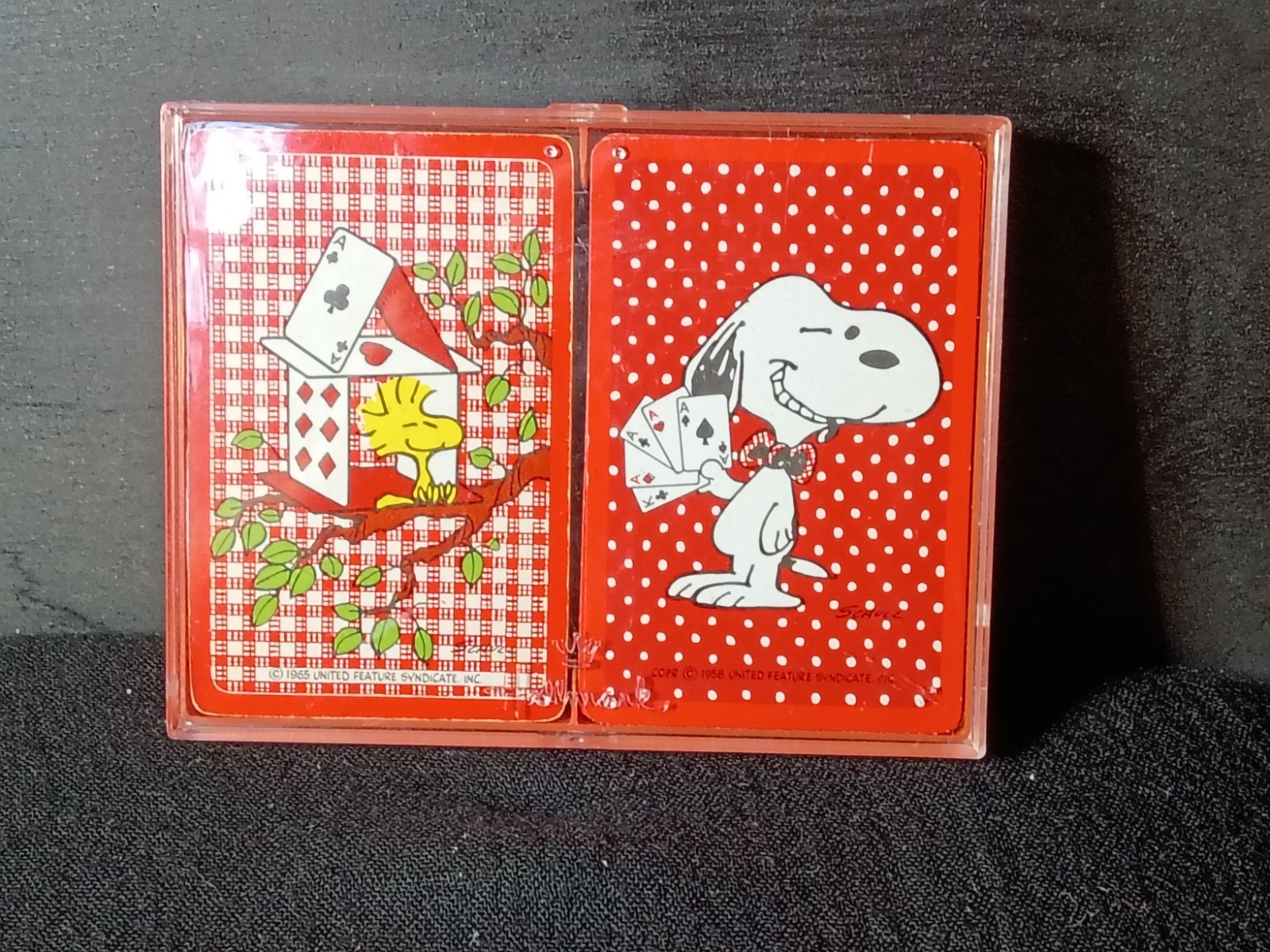 Vintage 1965 Hallmark Peanuts Bridge Playing Card Decks Snoopy Woodstock Mint 🐶 Vintage 1965 Hallmark Peanuts Bridge Playing Card Decks Snoopy Woodstock Mint 🐶