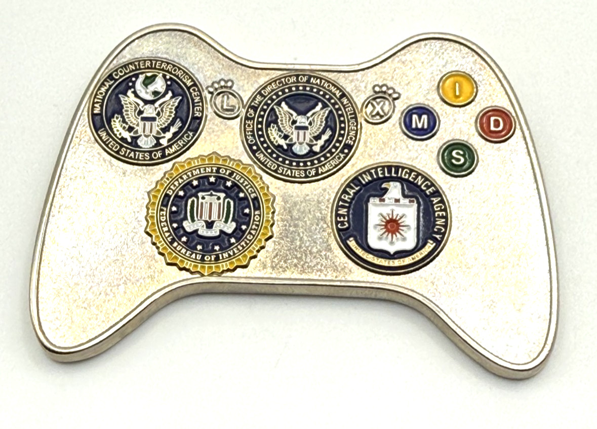 CIA NCS SOG ODNI NCTC FBI Drone UAV XBOX Controller Shaped Challenge Coin CIA NCS SOG ODNI NCTC FBI Drone UAV XBOX Controller Shaped Challenge Coin