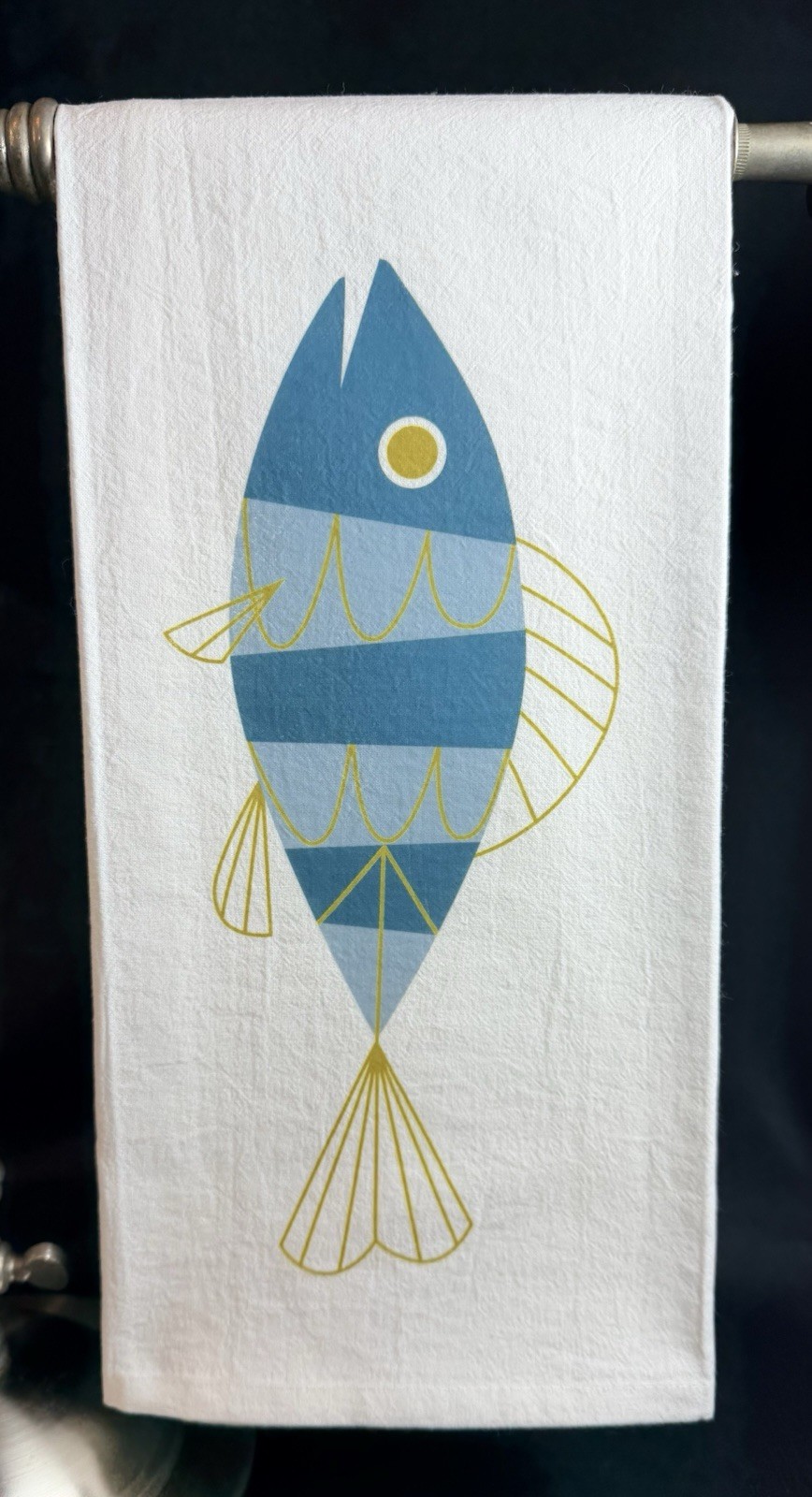 One New 100% Cotton Kitchen Tea Towel Metlox Tropicana Fish Inspired Turquoise One New 100% Cotton Kitchen Tea Towel Metlox Tropicana Fish Inspired Turquoise