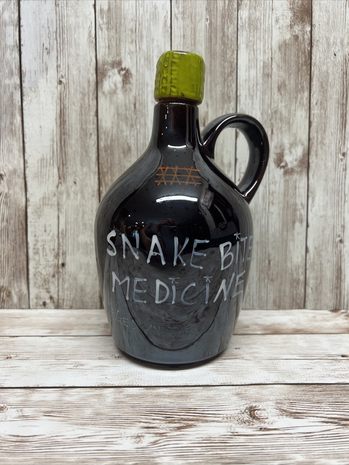 Try Our Booze Vintage Novelty “Snake Bite Medicine” Alcohol Liquor Decanter 1950
