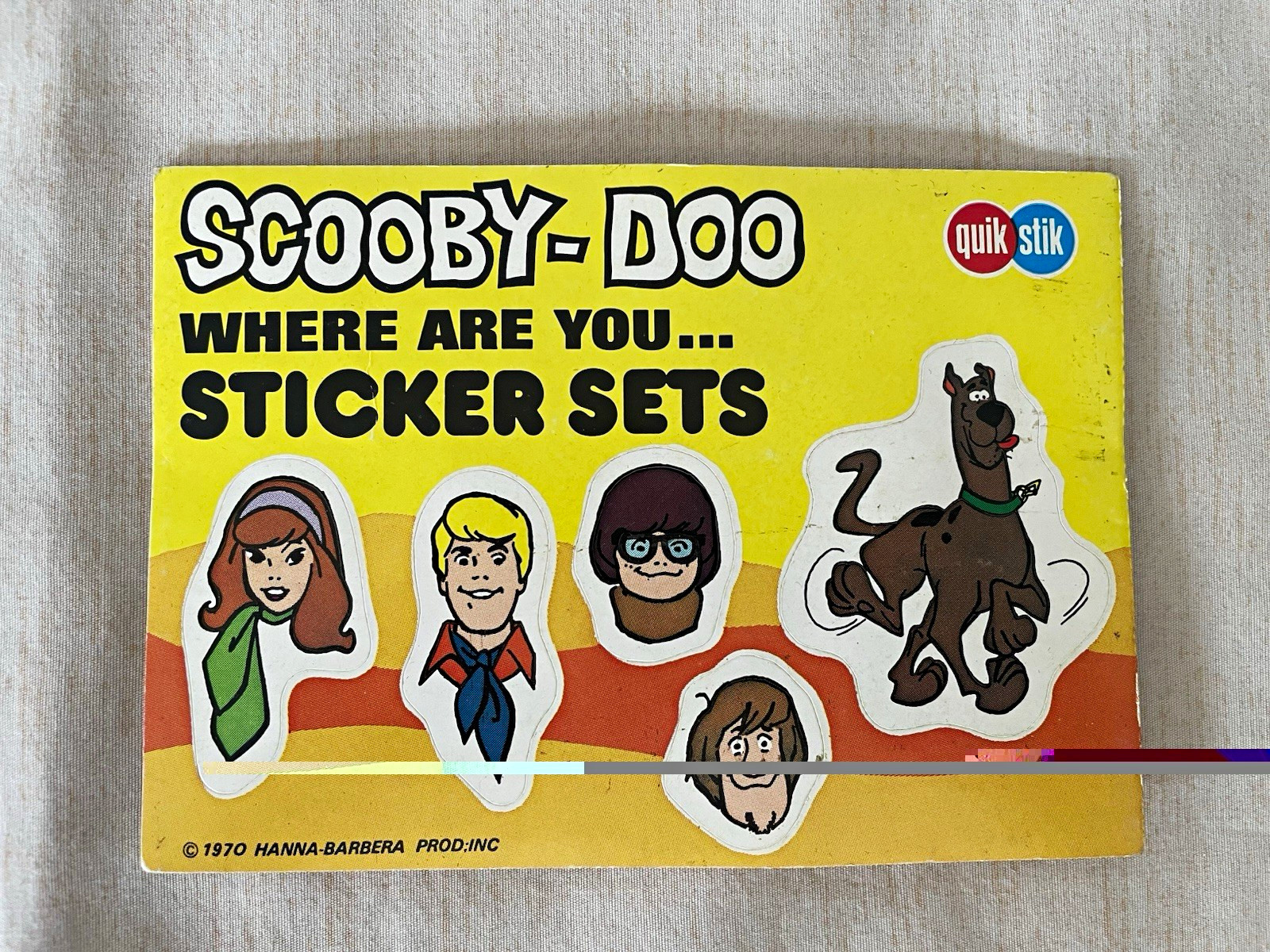 SUPER RARE Quik Stik Scooby-Doo Where Are You Sticker Set Hanna-Barbera 1970s