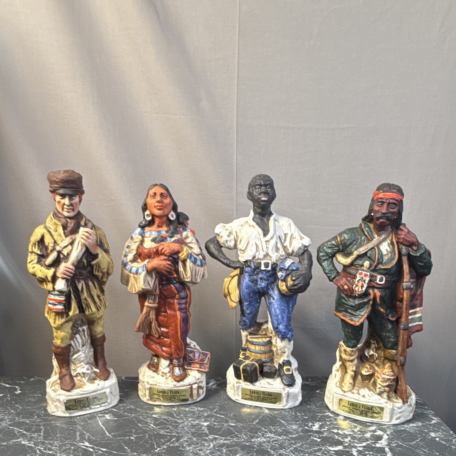 Set Of Four Vintage Lewis And Clark Character Bourbon Decanters Set Of Four Vintage Lewis And Clark Character Bourbon Decanters