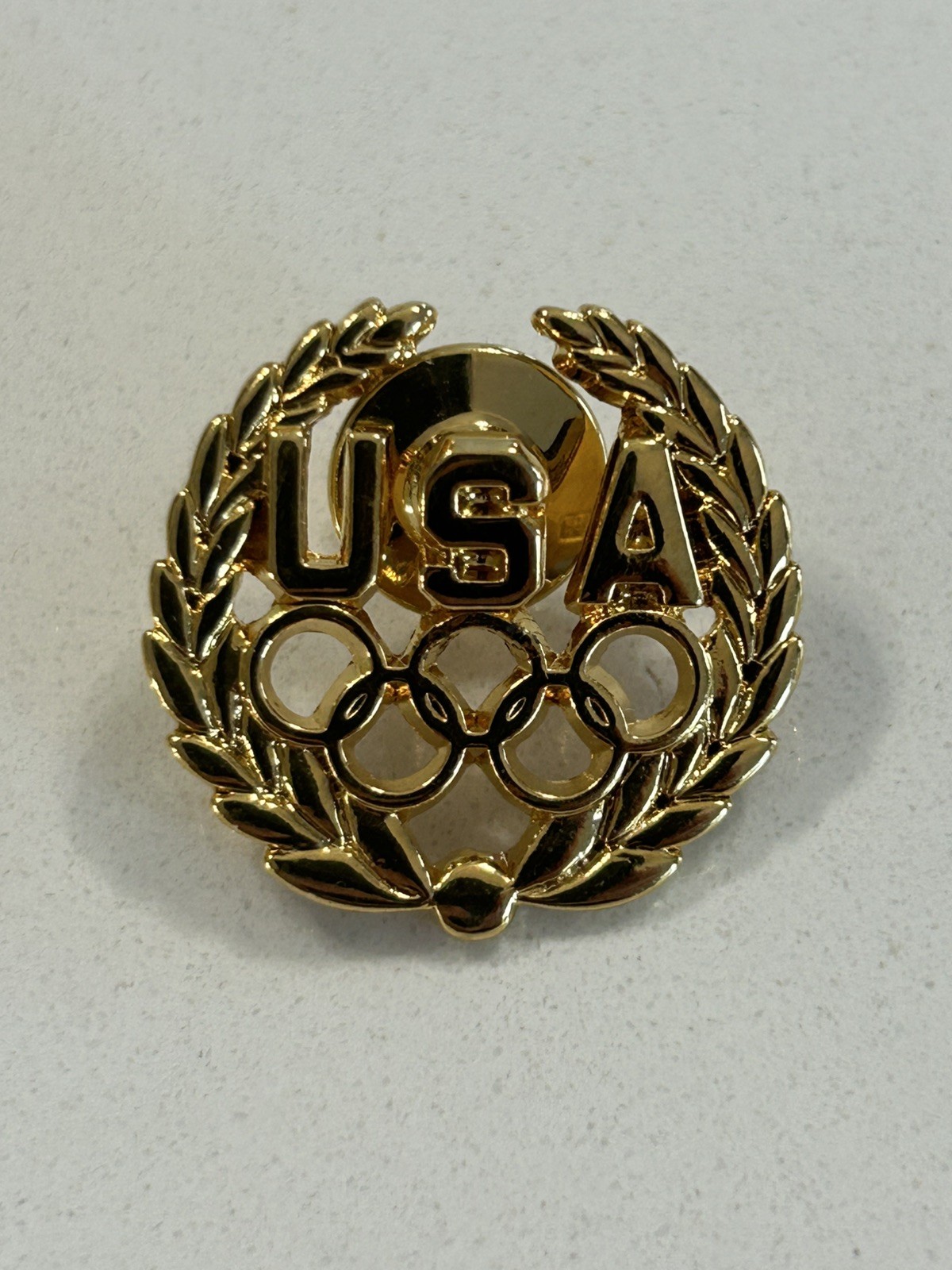Vintage Team USA Olympic Rings Laurel Wreath Gold Tone Lapel Pin 1” Vintage Team USA Olympic Rings Laurel Wreath Gold Tone Lapel Pin 1”