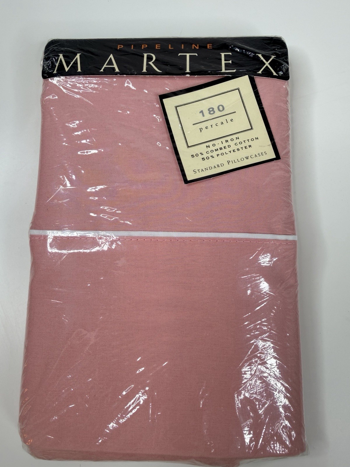 Vintage Martex No Iron Standerd 2 Pillowcases Pipeline Pink Cotton Blend New Vintage Martex No Iron Standerd 2 Pillowcases Pipeline Pink Cotton Blend New