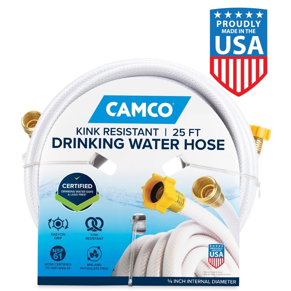 TastePURE 25' RV Drinking Water Hose, Lead & -Free, White, 5/8 ID