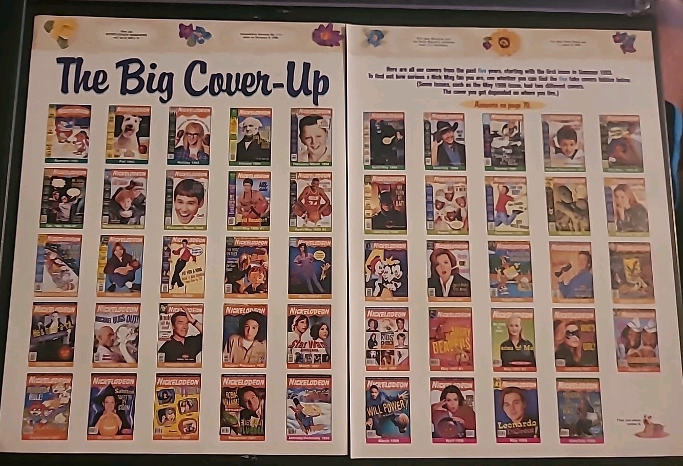 Nickelodeon Magazine 5 Years Of Covers Print Ad 16x11 Vintage Nickelodeon Magazine 5 Years Of Covers Print Ad 16x11 Vintage